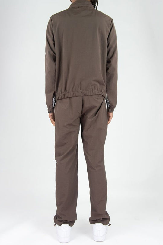 Bent Stripe Nylon Pant (Brown) - Zamage