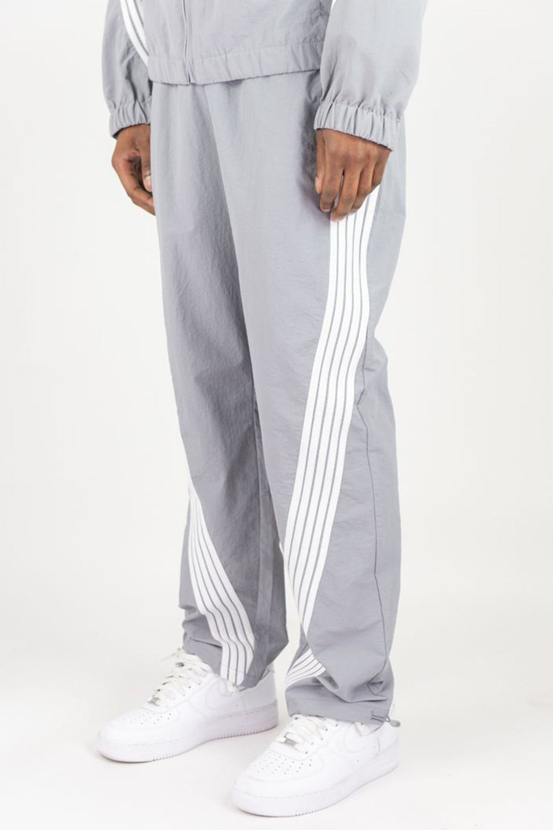 Bent Stripe Nylon Pant (Grey) - Zamage