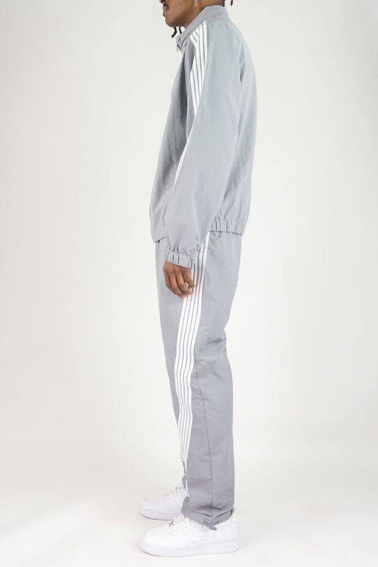Bent Stripe Nylon Pant (Grey) - Zamage