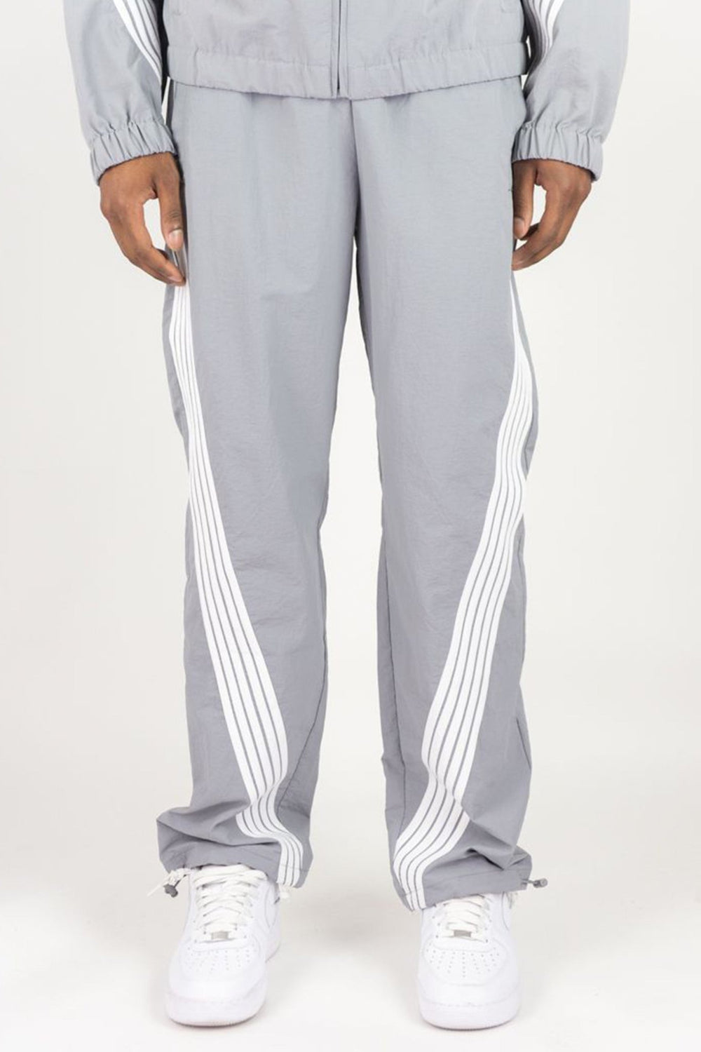 Bent Stripe Nylon Pant (Grey) - Zamage