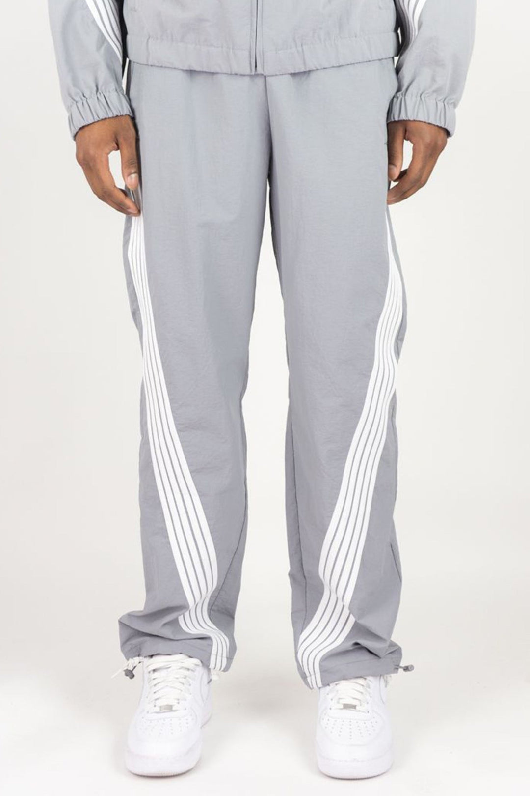 Bent Stripe Nylon Pant (Grey) - Zamage