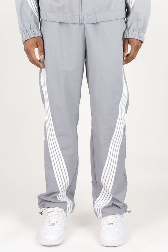 Bent Stripe Nylon Pant (Grey) - Zamage