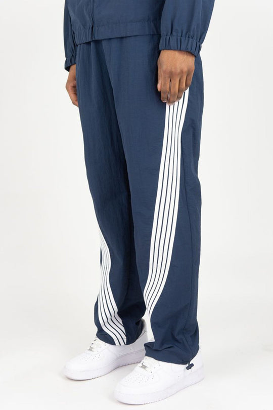 Bent Stripe Nylon Pant (Navy) - Zamage