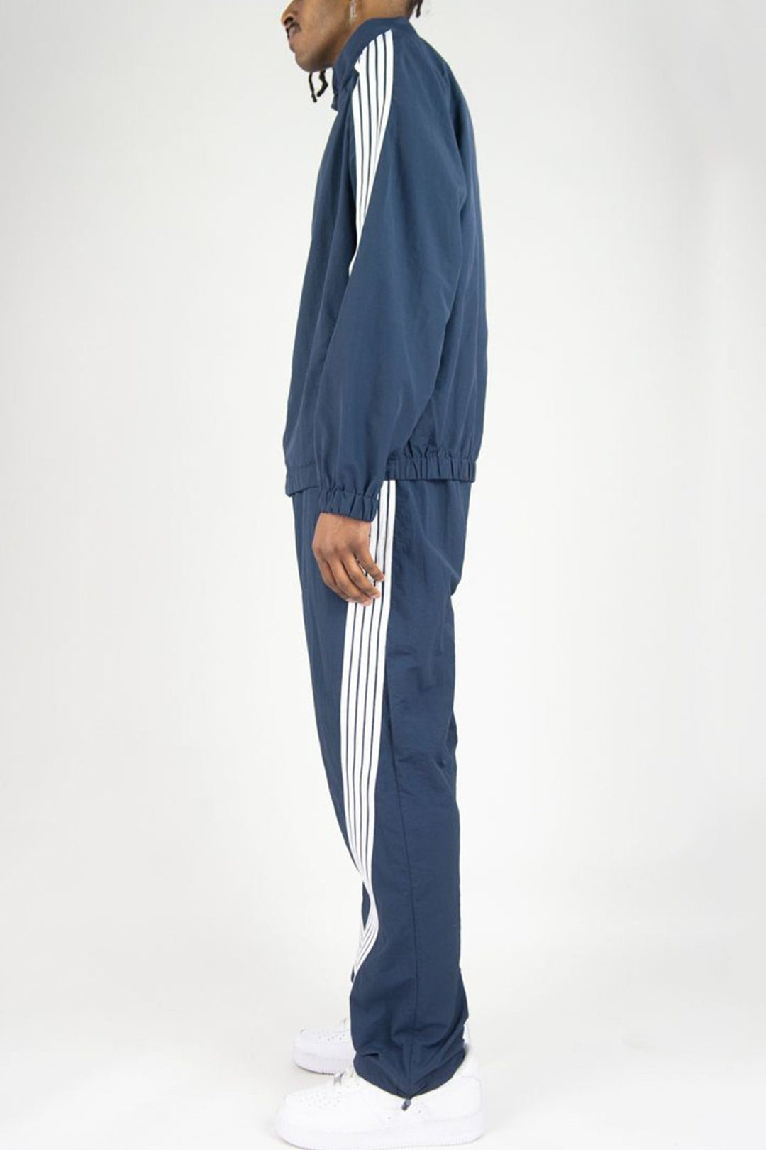 Bent Stripe Nylon Pant (Navy) - Zamage