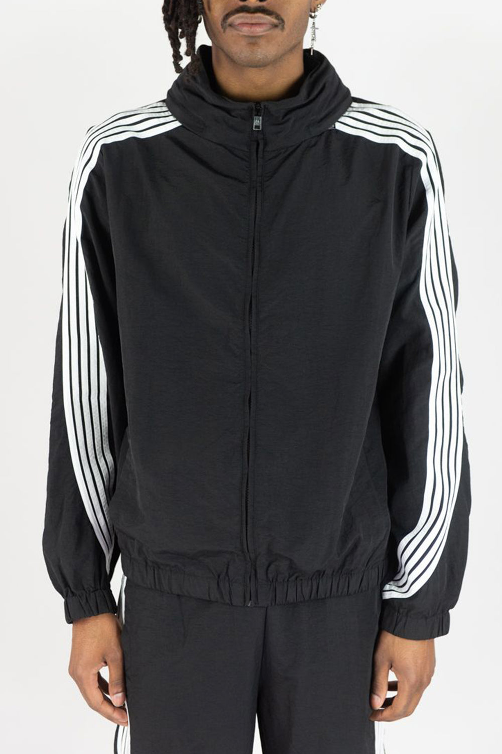 Bent Stripe Nylon Jacket (Black)