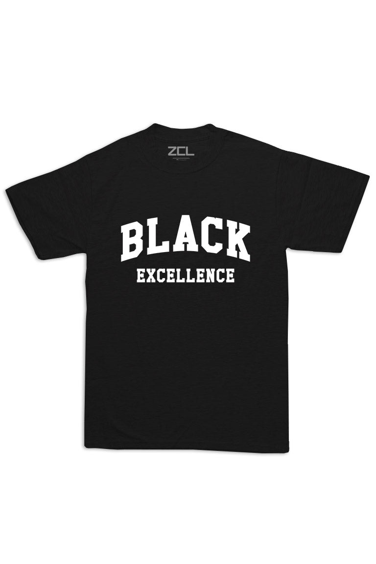 Oversized Black Excellence Tee (White Logo) - Zamage