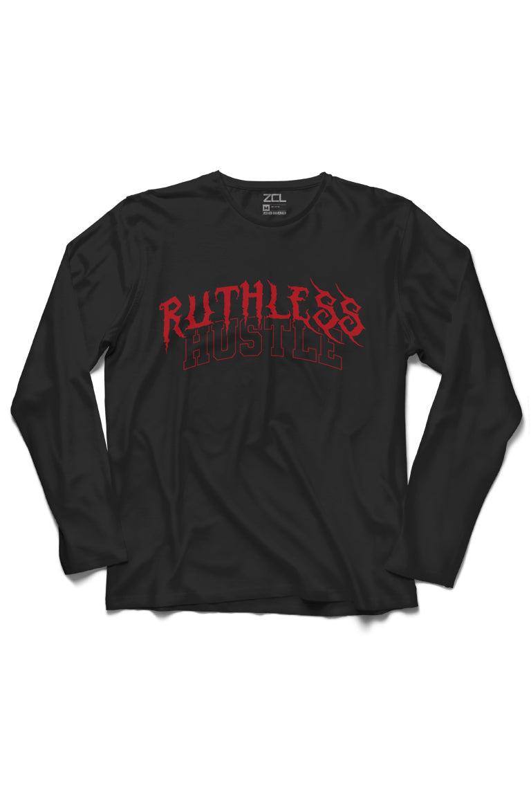 Ruthless Hustle Long Sleeve Tee (Red Logo) - Zamage