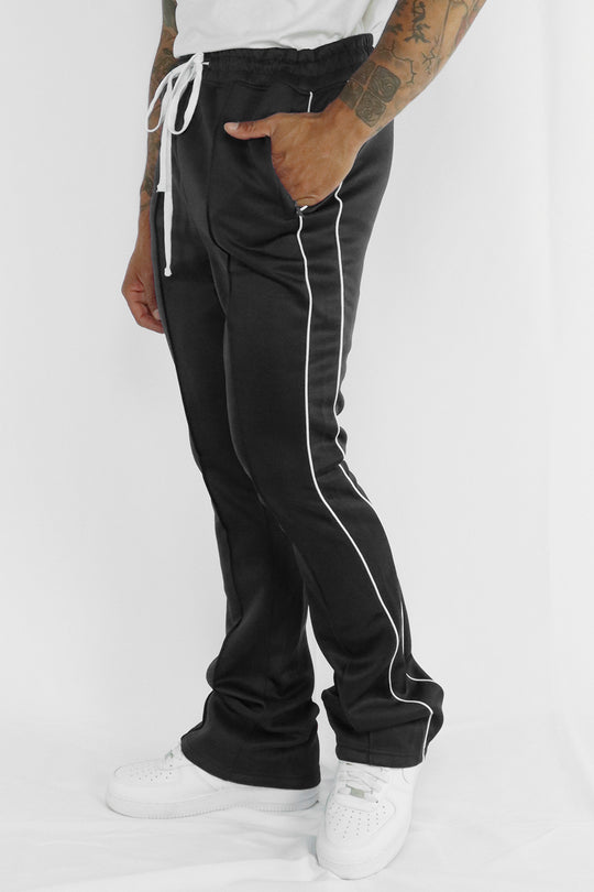 Stacked Track Pant (Black) - Zamage