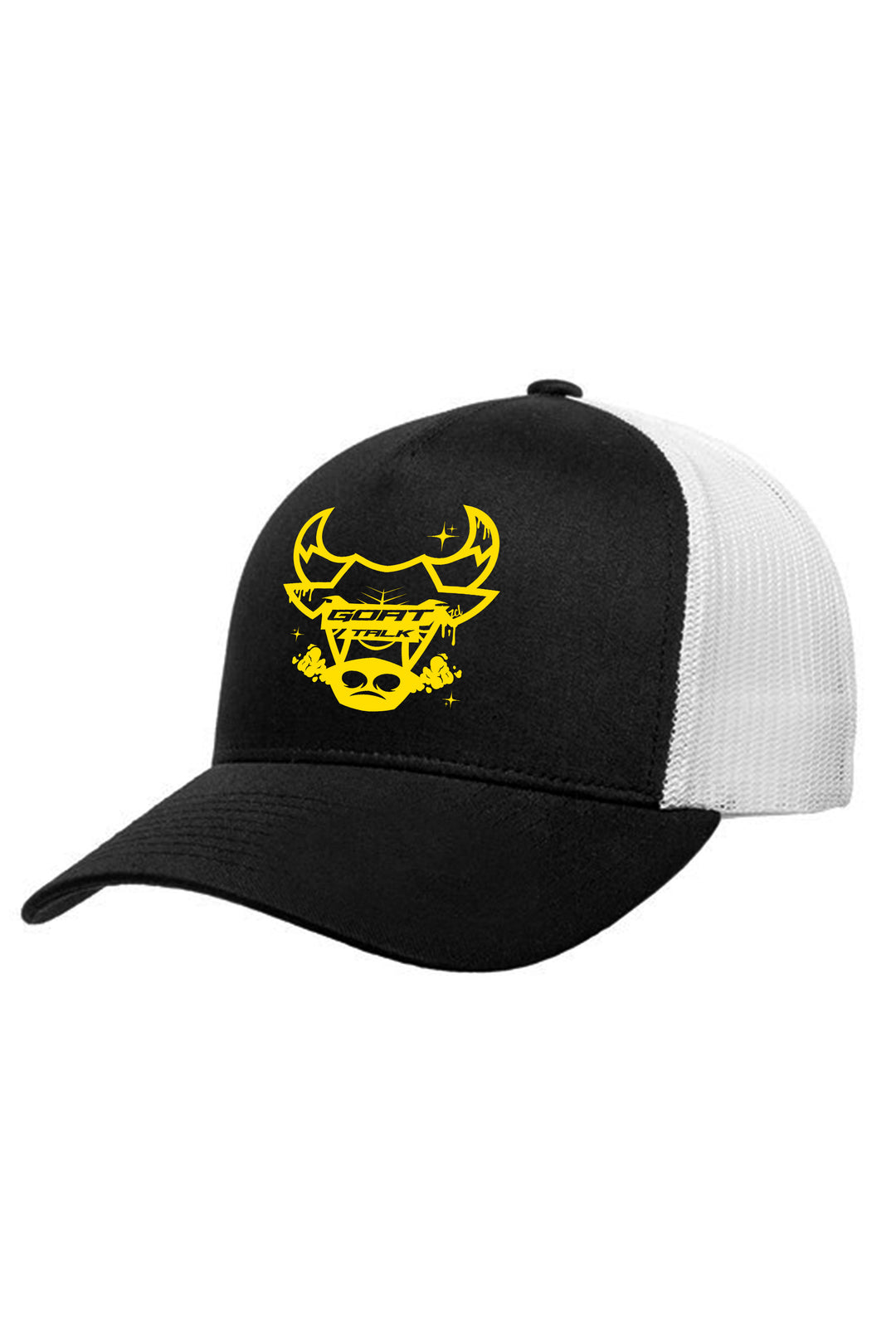 Goat Talk Retro Trucker Hat (Yellow Logo) - Zamage