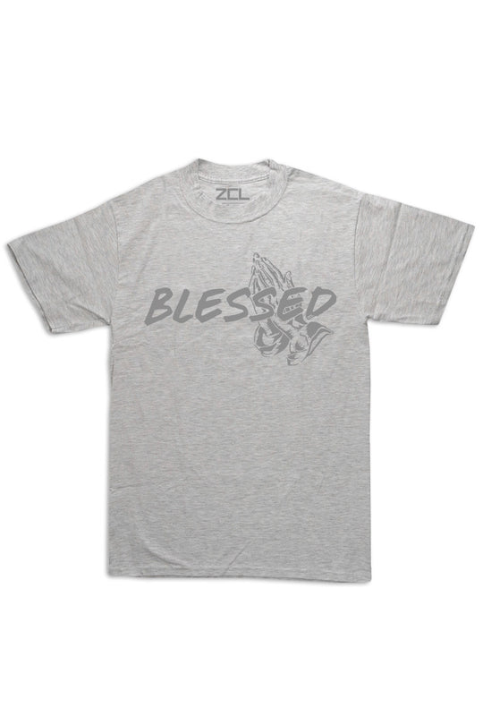 Oversized Blessed Tee (Grey Logo) - Zamage