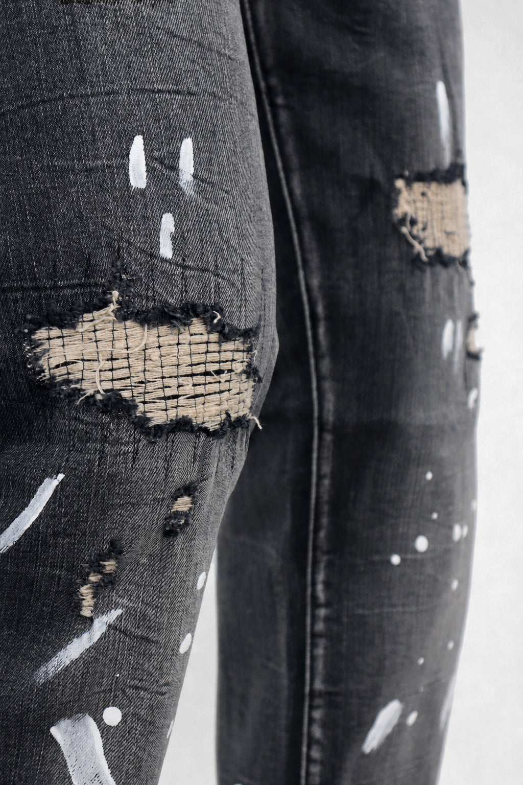 Legacy Paint Drip Relaxed Fit Denim (Black Wash) (M8823D)