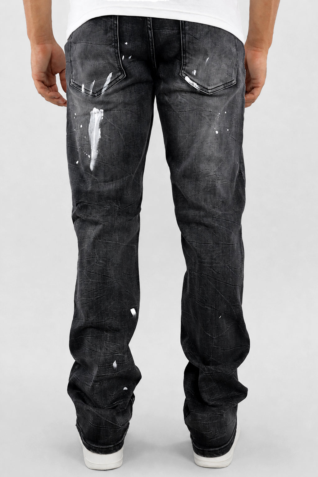 Legacy Paint Drip Relaxed Fit Denim (Black Wash) (M8823D)
