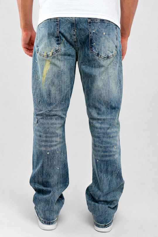 Legacy Paint Drip Relaxed Fit Denim (Vintage Wash) (M8823D)