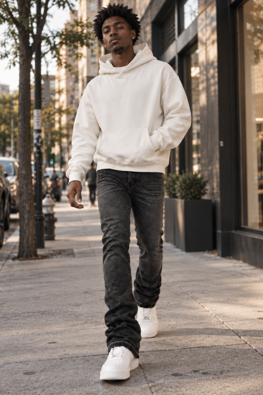 Vortex Stacked Denim Jeans (Black Bleach Wash)