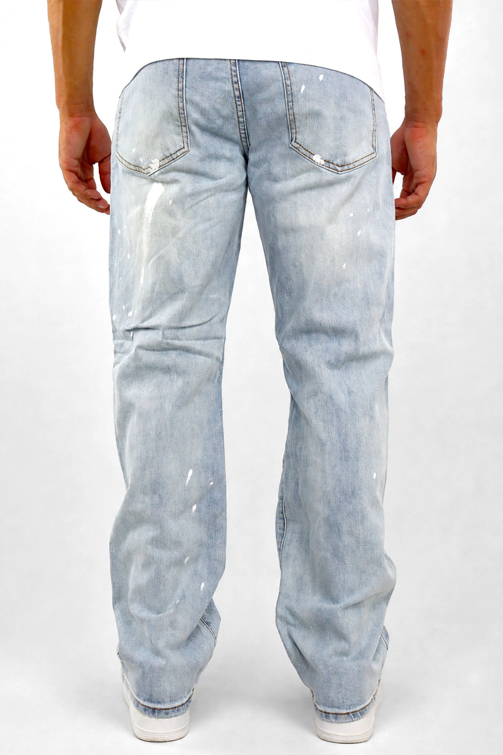 Legacy Paint Drip Relaxed Fit Denim (Light Blue) (M8823D)