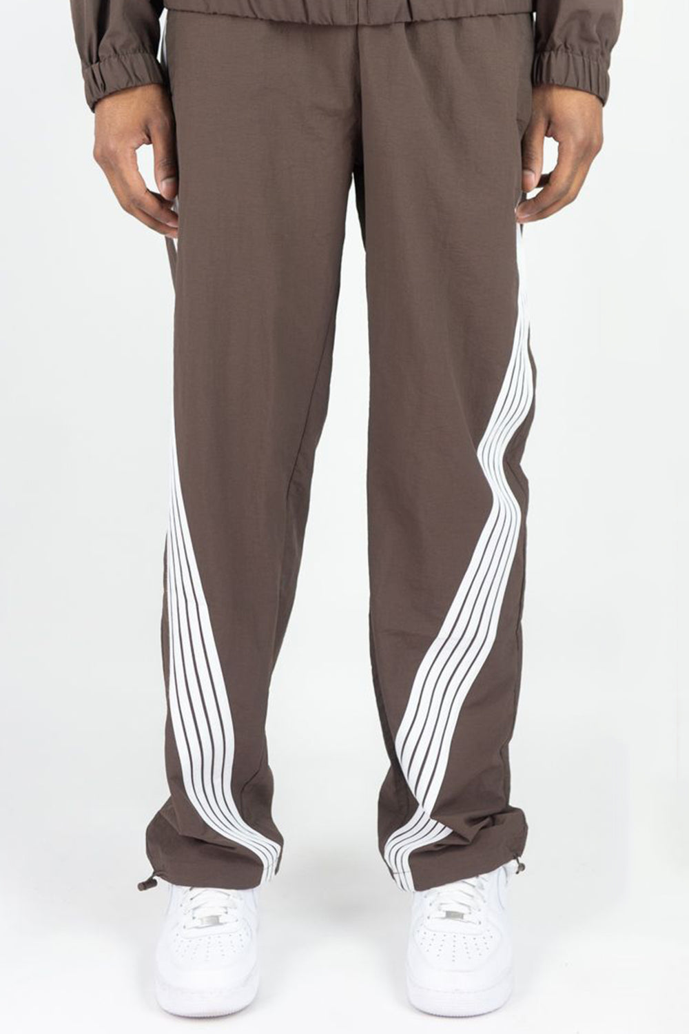 Bent Stripe Nylon Pant (Brown)