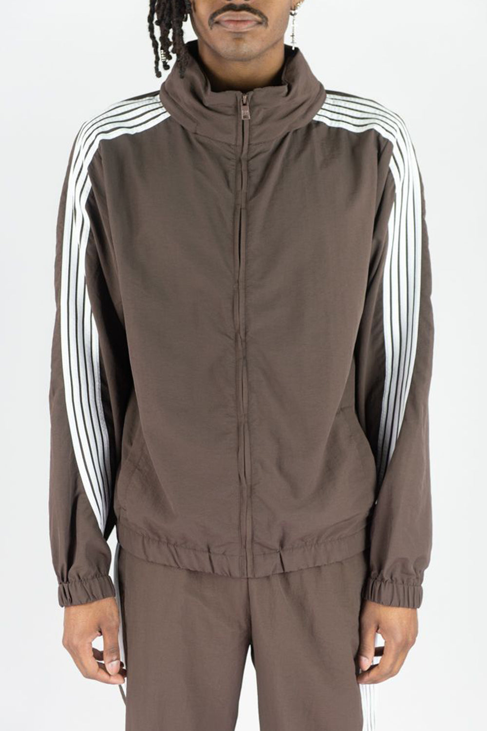 Bent Stripe Nylon Jacket (Brown)