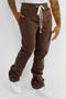 Fleece Stacked Fit Pant (Brown) (100-475)