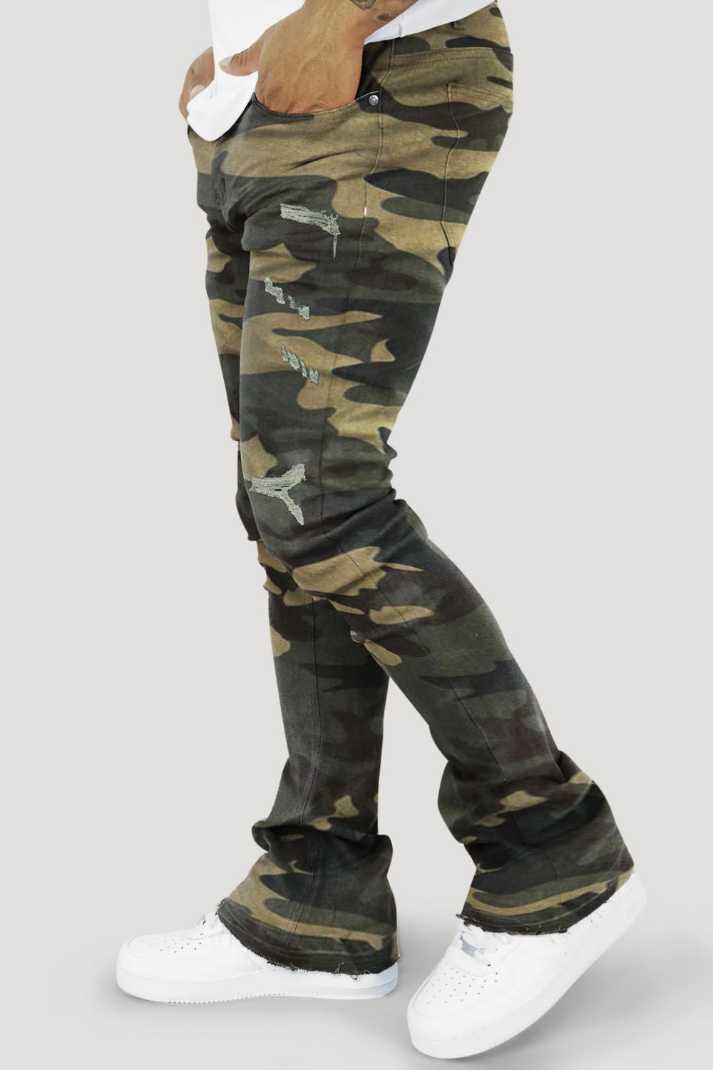 Vortex Ripped Stacked Denim (Camo)