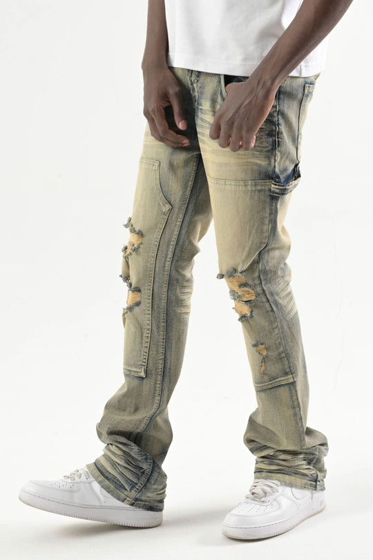 Carpenter Stacked Denim (Rustic Blue) (S4434) - Zamage