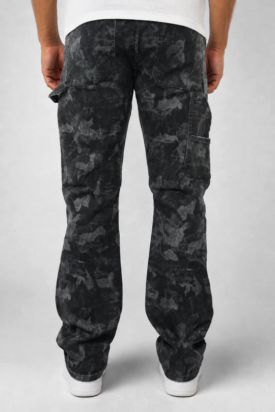 Carpenter Washed Relaxed Fit Denim (Grey Camo) (M8825D) - Zamage