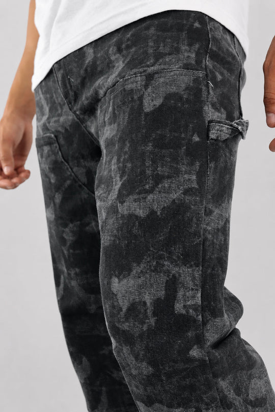 Carpenter Washed Relaxed Fit Denim (Grey Camo) (M8825D) - Zamage
