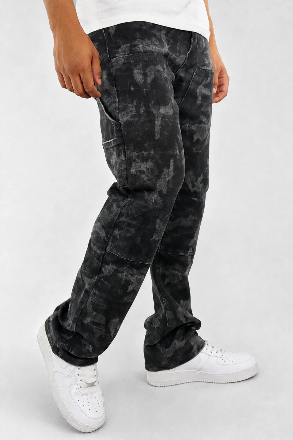 Carpenter Washed Relaxed Fit Denim (Grey Camo) (M8825D) - Zamage