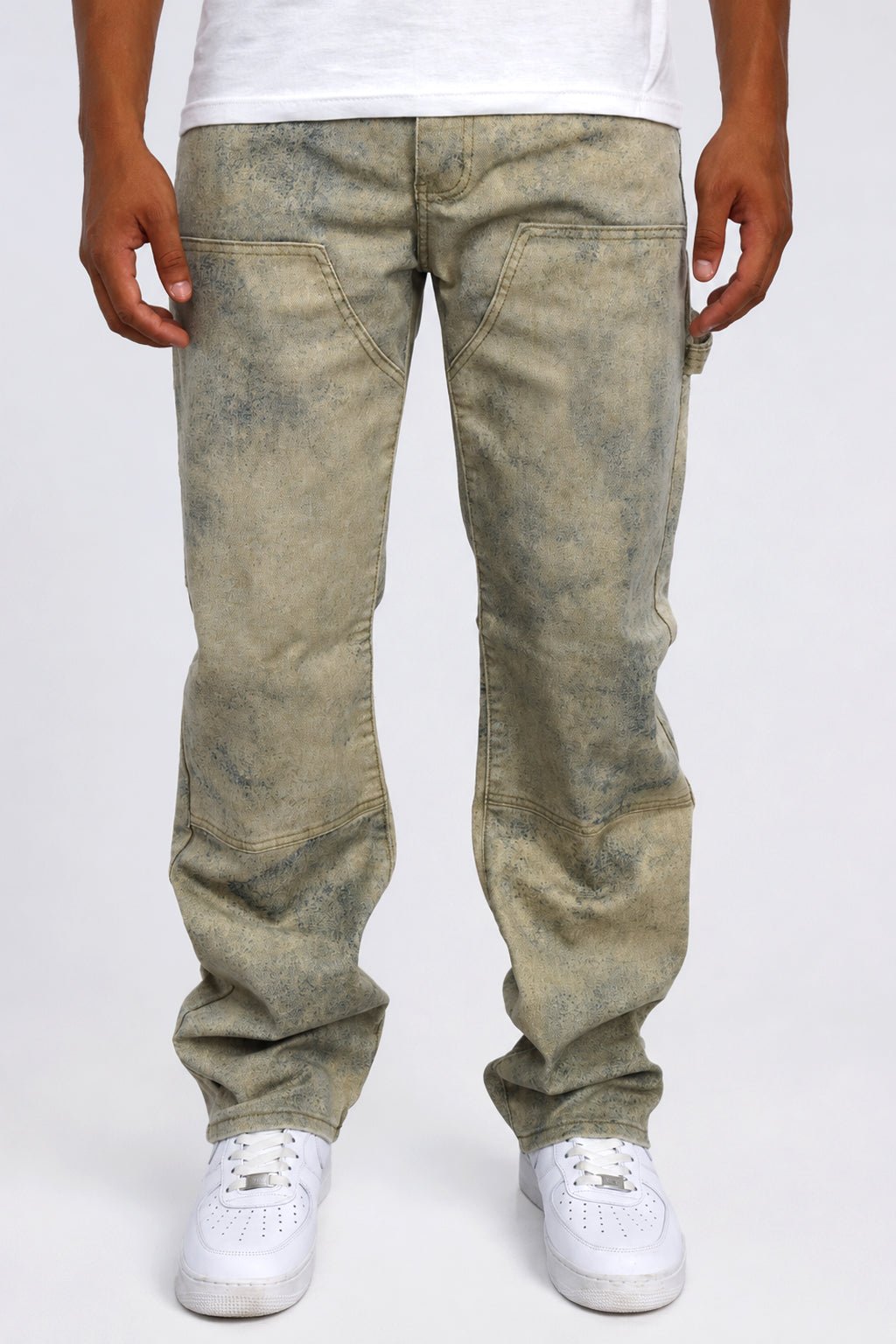 Carpenter Washed Relaxed Fit Denim (Khaki) (M8825D) - Zamage
