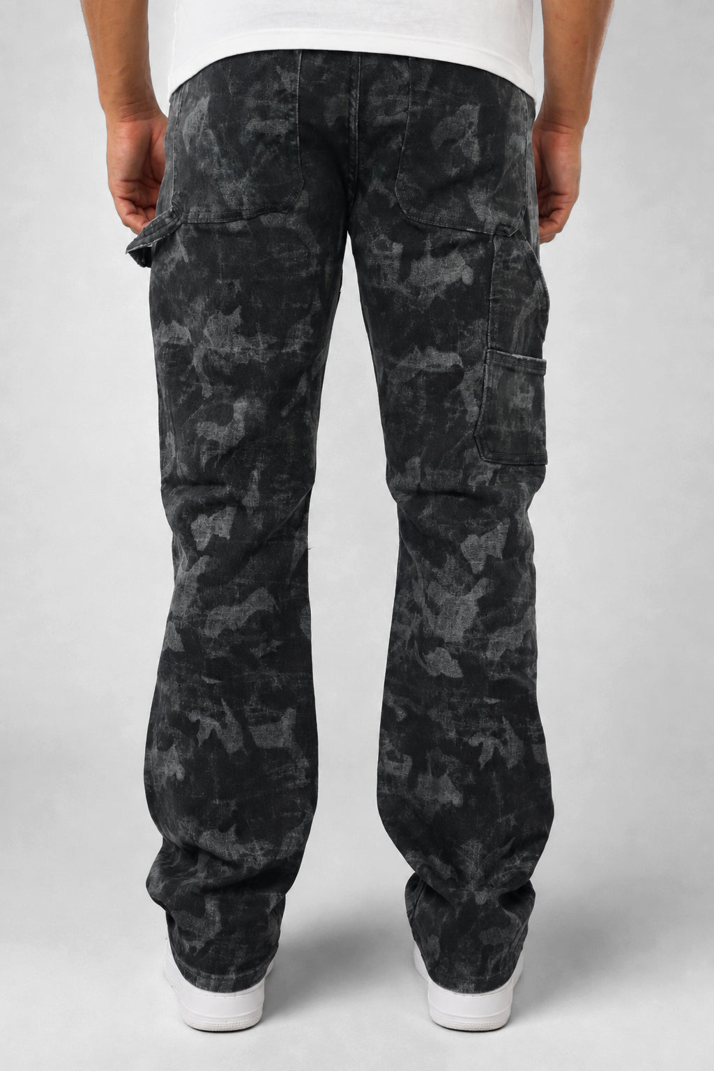Carpenter Washed Relaxed Fit Denim (Grey Camo) (M8825D)