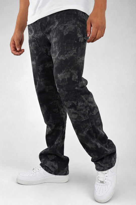 Carpenter Washed Relaxed Fit Denim (Grey Camo) (M8825D)