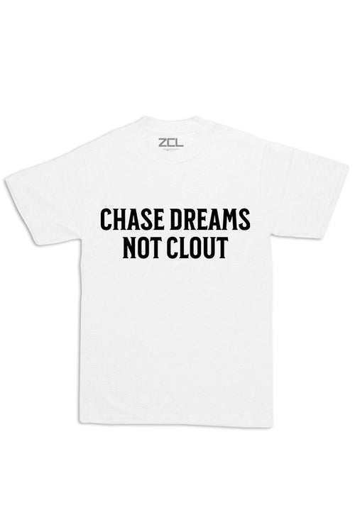 Oversized Chase Dreams Not Clout Tee (Black Logo) - Zamage