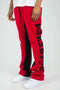 Stay High Paradise Fleece Stacked Pant (Red) (132-498) - Zamage