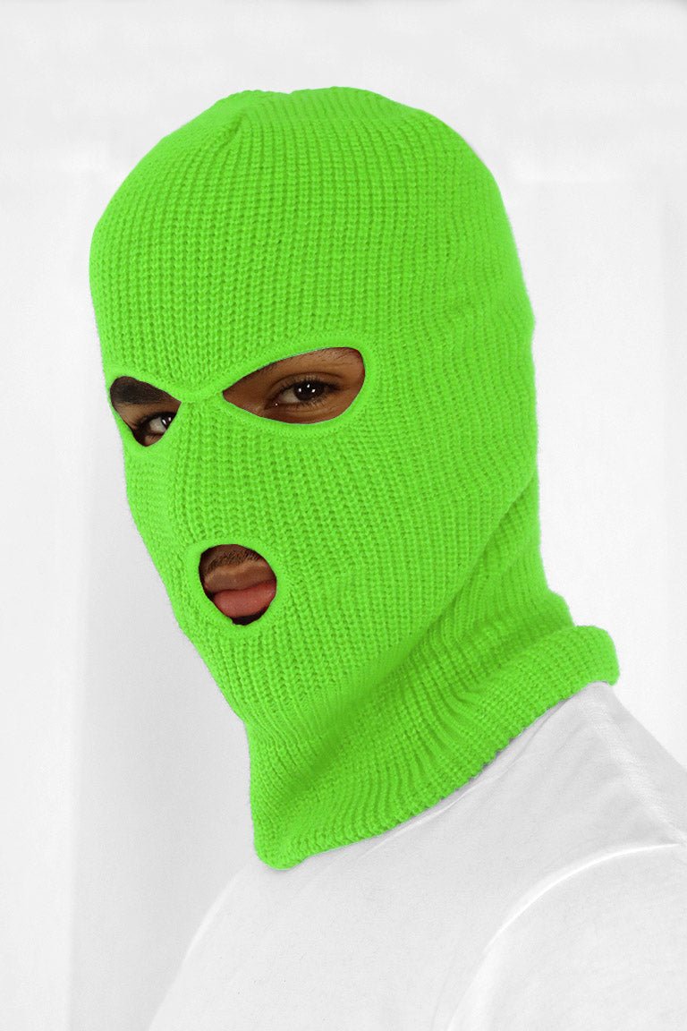 Classic Full Face Balaclava Mask (Neon Green) - Zamage