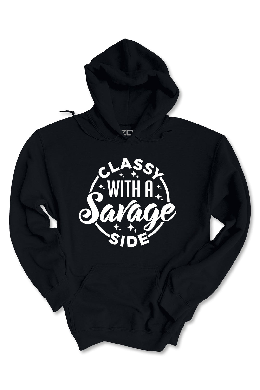 Classy With A Savage Side Hoodie (White Logo) - Zamage