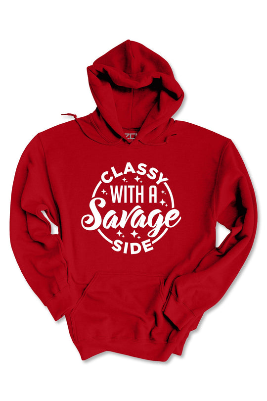 Classy With A Savage Side Hoodie (White Logo) - Zamage