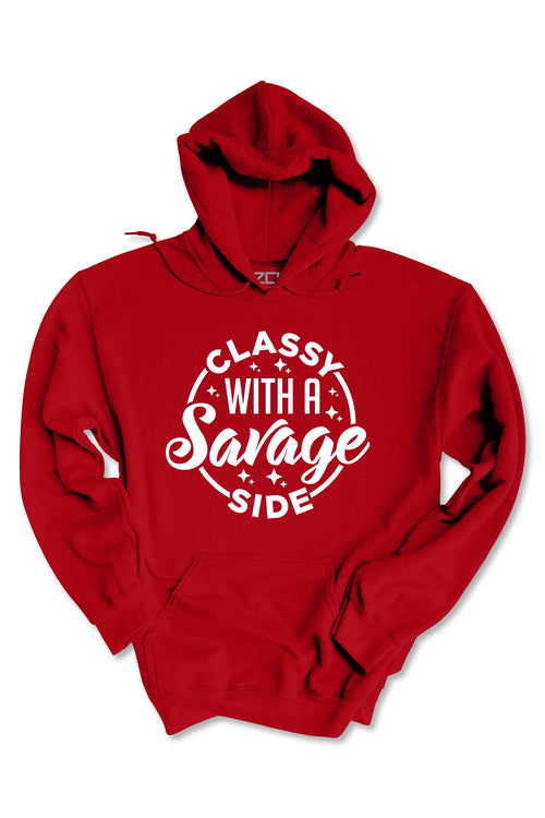 Classy With A Savage Side Hoodie (White Logo) - Zamage