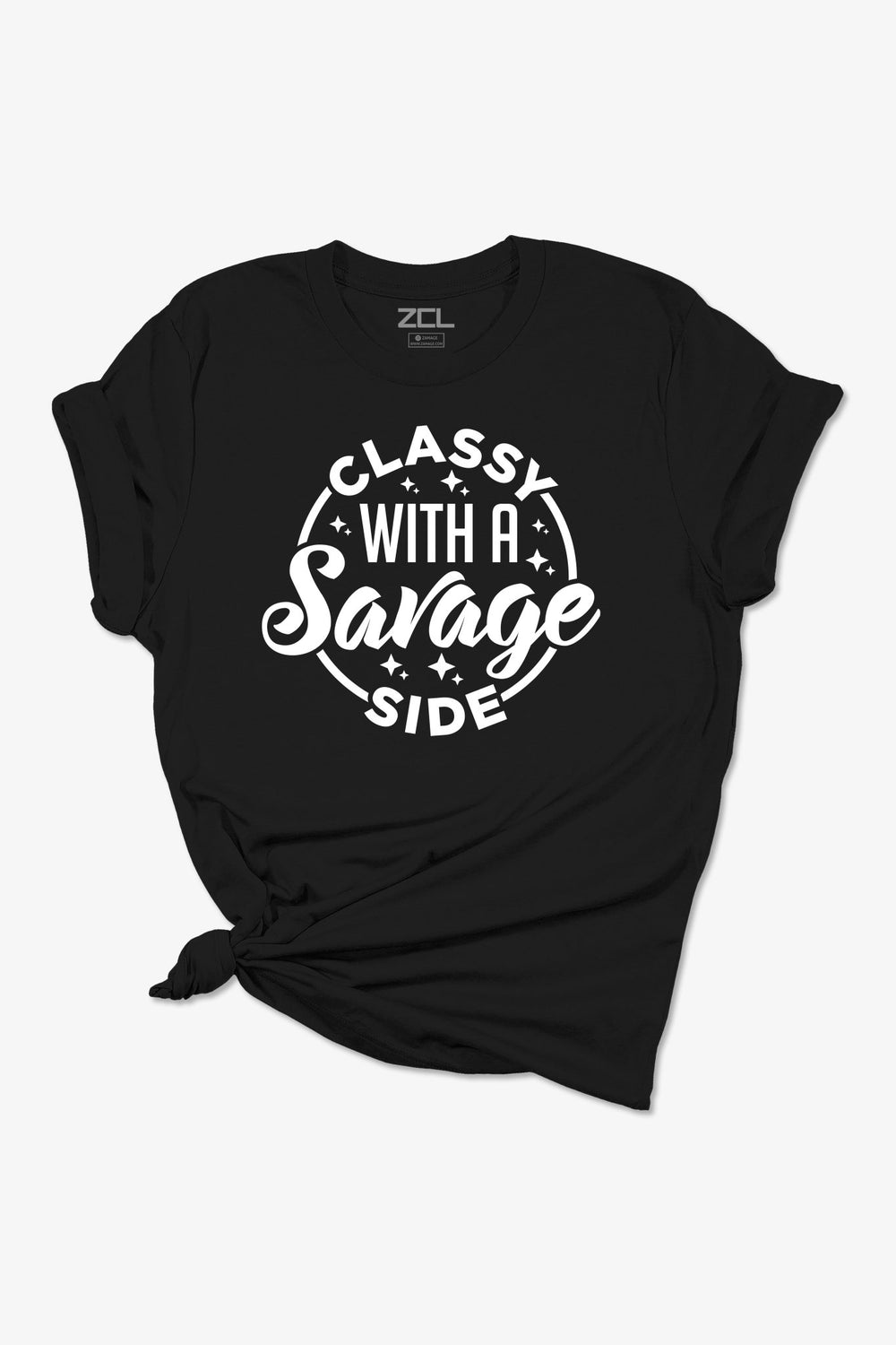 Classy With A Savage Side Women's Tee (White Logo) - Zamage