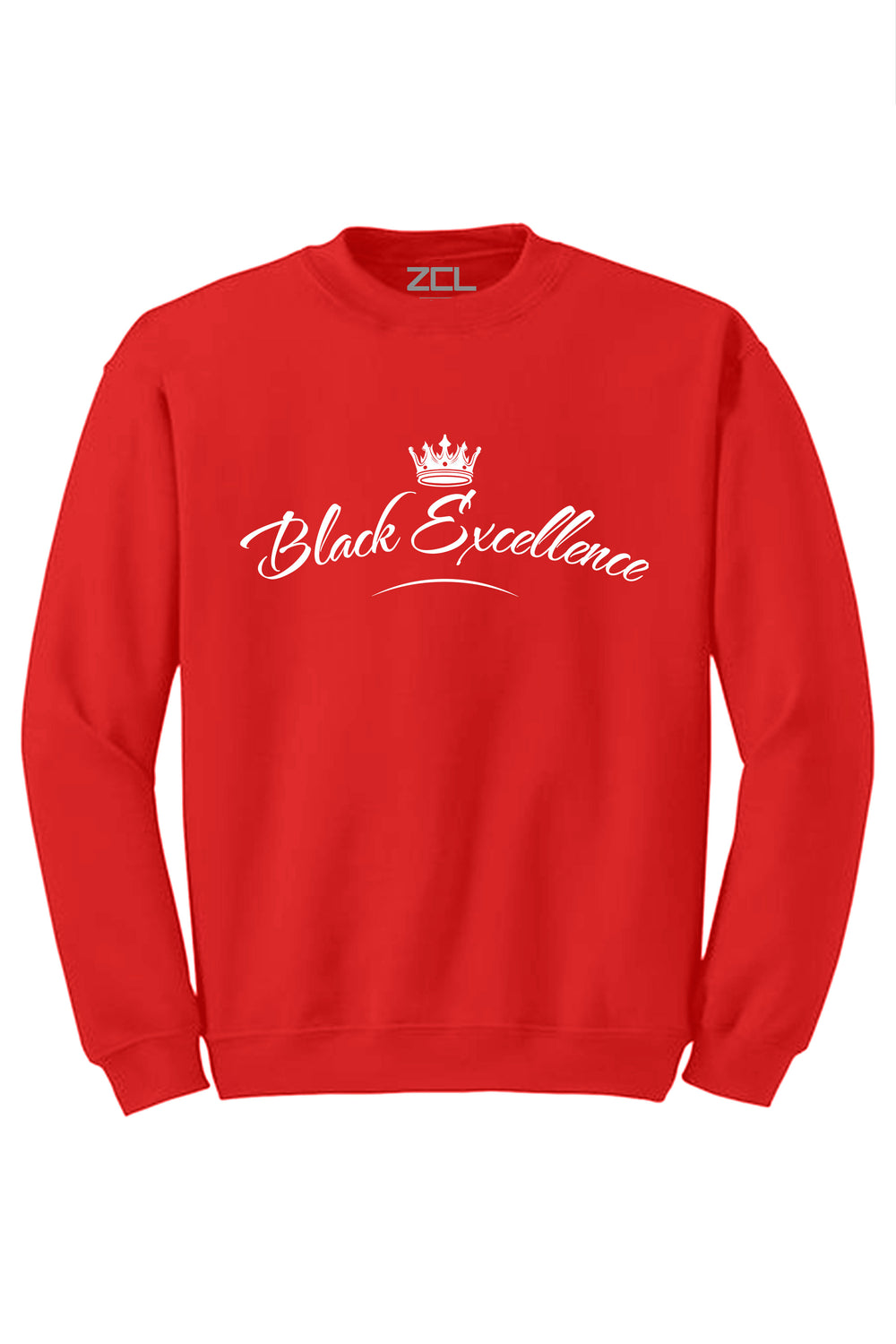 Black Excellence Crewneck Sweatshirt (White Logo) - Zamage