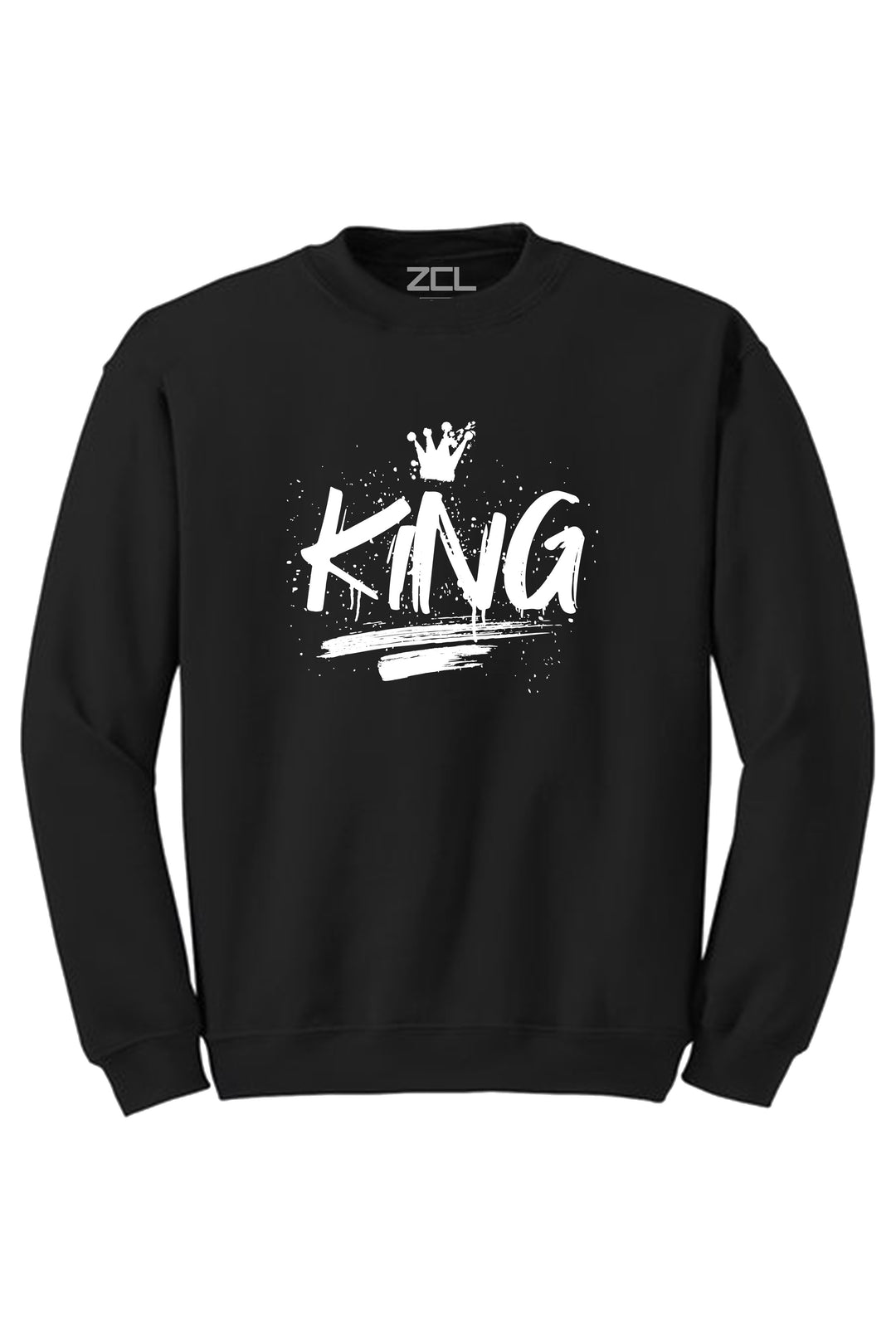 King Crewneck Sweatshirt (White Logo) - Zamage