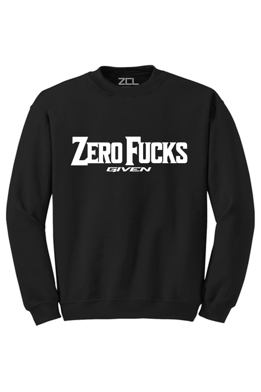 Zero F*cks Crewneck Sweatshirt (White Logo) - Zamage