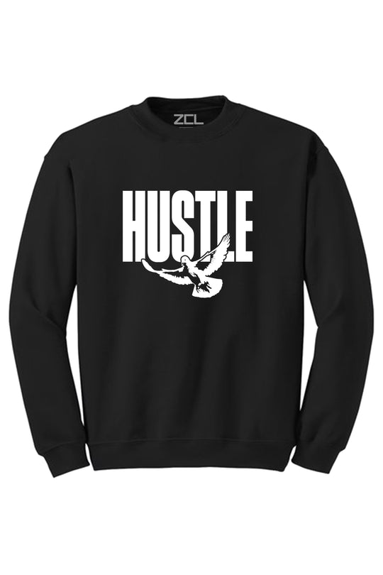 Hustle Dove Crewneck Sweatshirt (White Logo) - Zamage