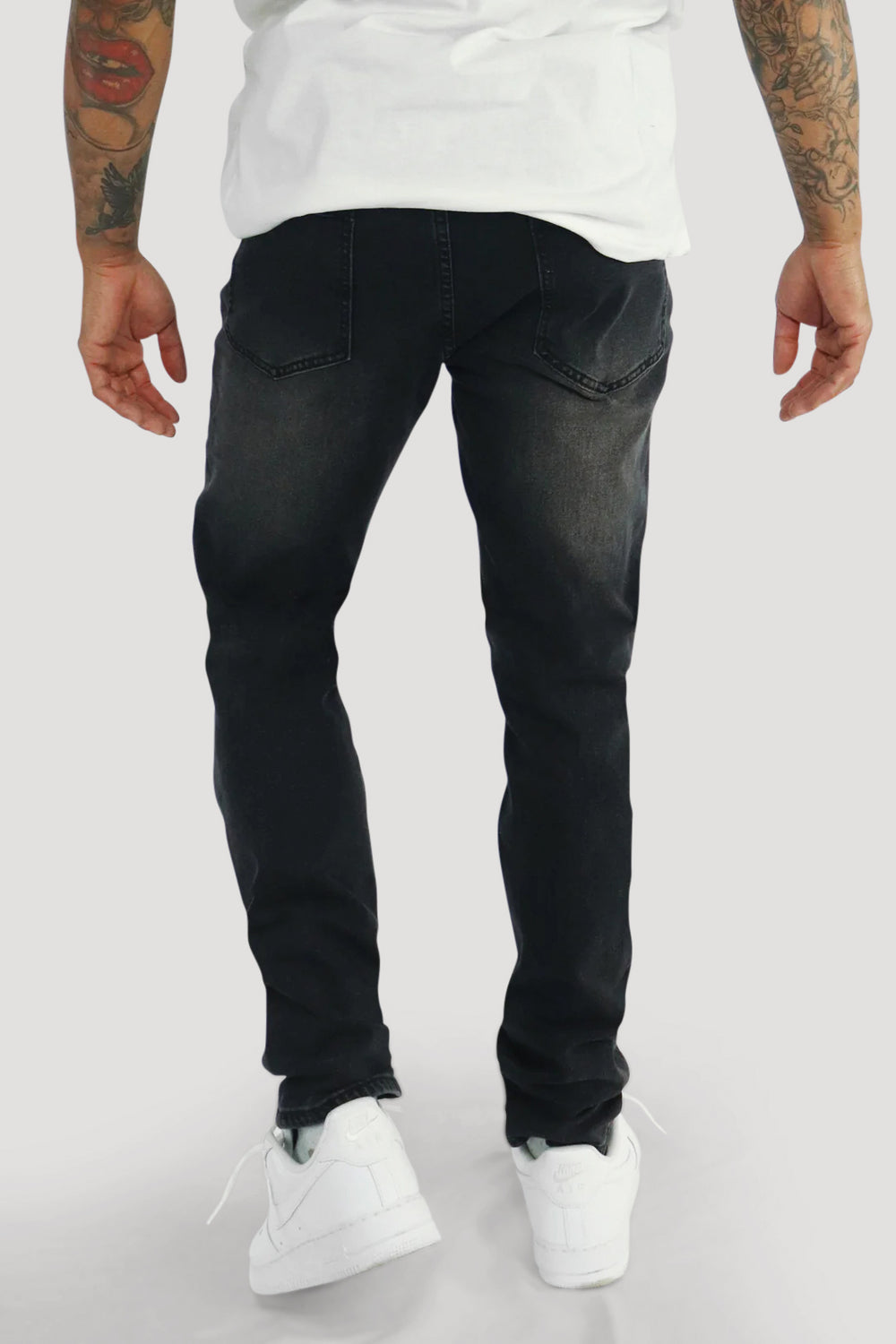 Crossed Patched Denim (Black Wash)