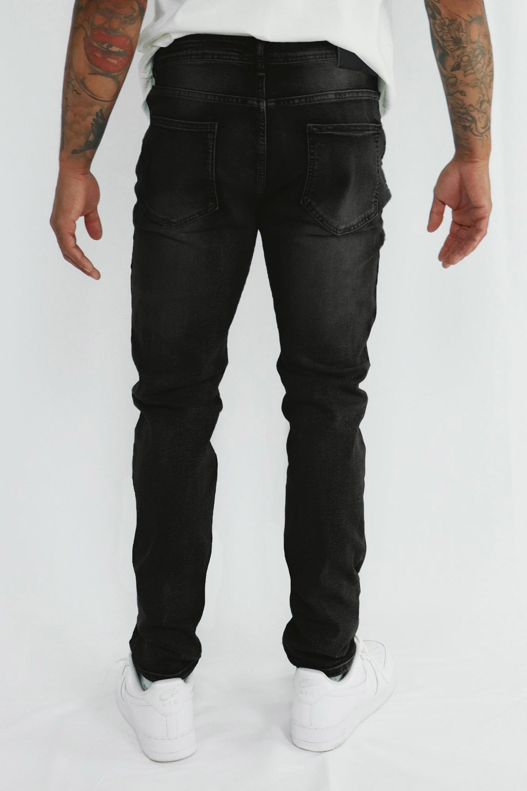 Crossed Patched Denim (Black-White)