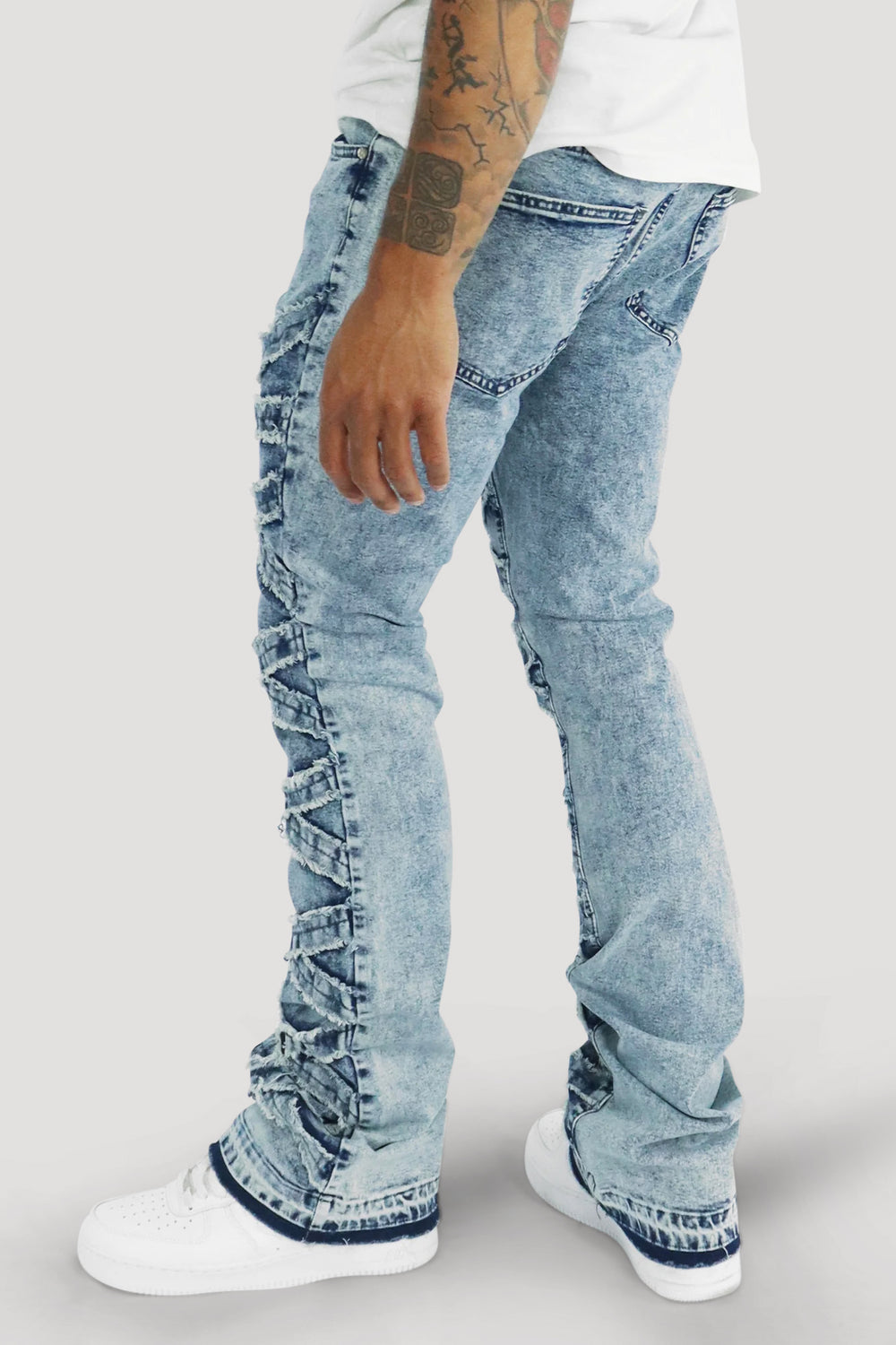 X'D Out Super Stacked Denim (Blue Acid Wash)