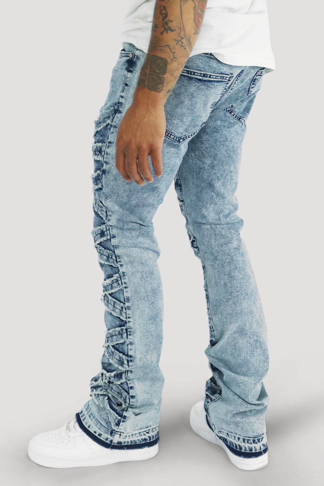 X'D Out Super Stacked Denim (Blue Acid Wash)