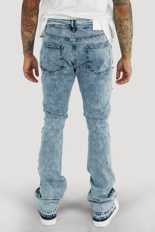 X'D Out Super Stacked Denim (Blue Acid Wash)