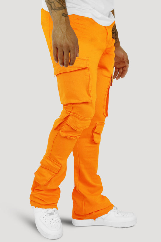 Vortex Cargo Stacked Denim (Orange)