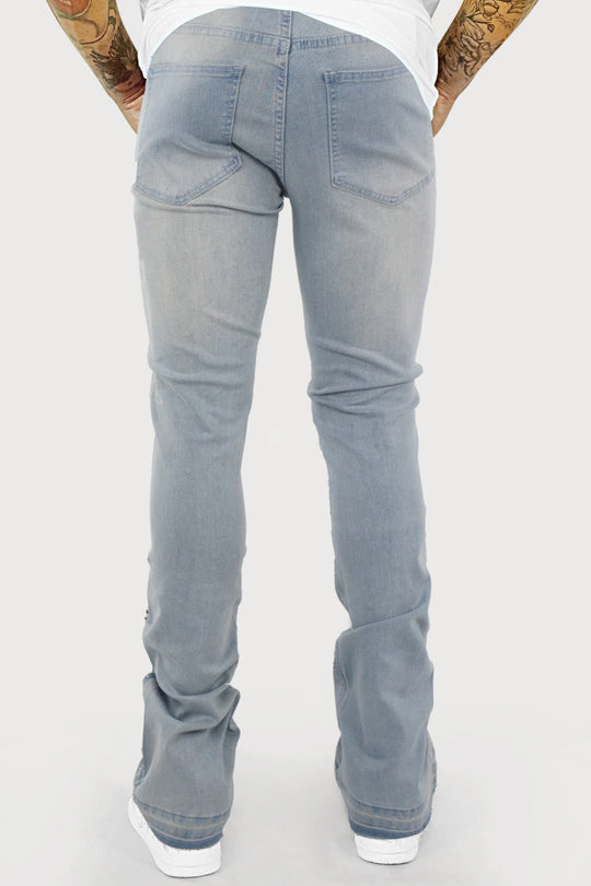 Crystal Wave Stacked Denim (Blue) - Zamage