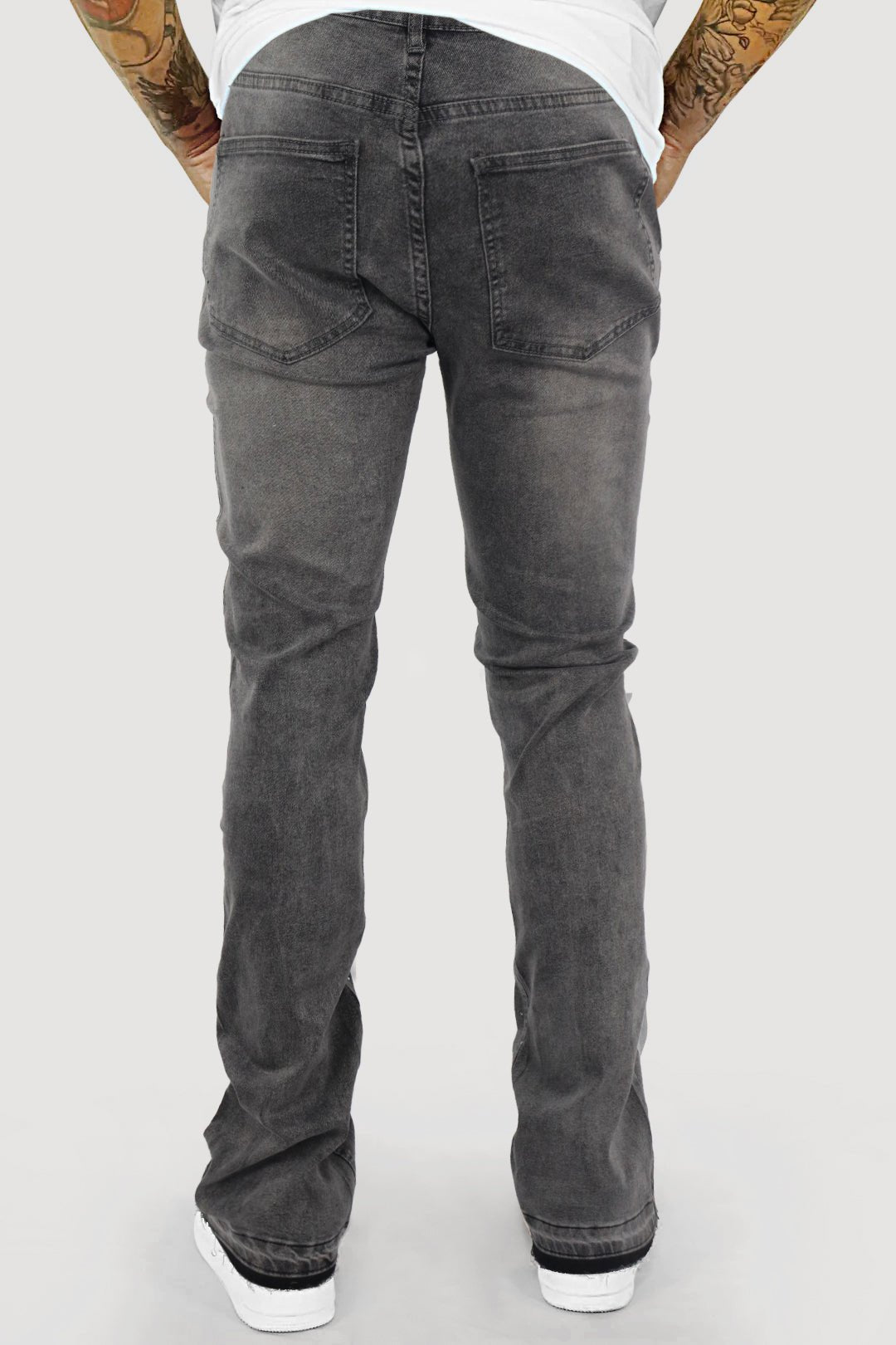 Crystal Wave Stacked Denim (Grey) - Zamage