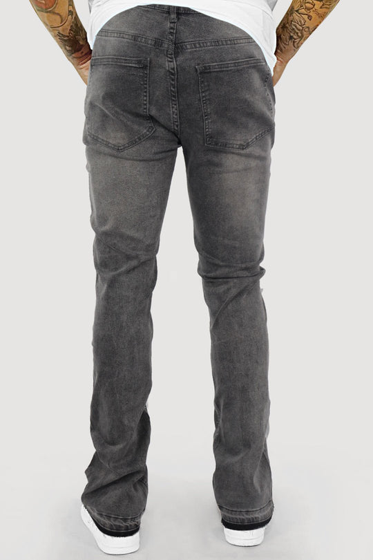Crystal Wave Stacked Denim (Grey) - Zamage